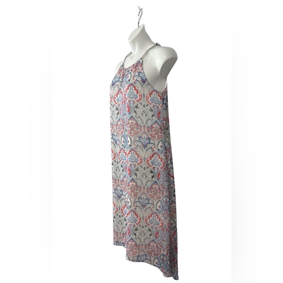 NWOT, Tribal Femme, Paisley Print Dress With Chain Straps, Large, Red, Blue - Picture 6 of 11